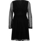 River Island Womens Mesh Sleeve V Neck Dress