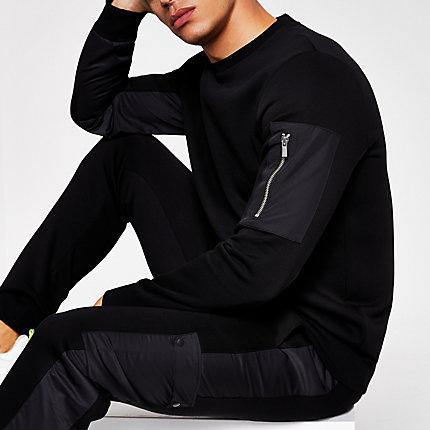 River Island Mens Slim Fit Utility Sweatshirt