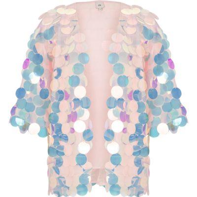 River Island Womens Iridescent Disk Sequin Kimono