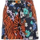 River Island Womens Plus Floral Scarf Print Belted Short