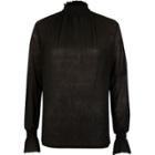 River Island Womens Shirred Neck Textured Mesh Top