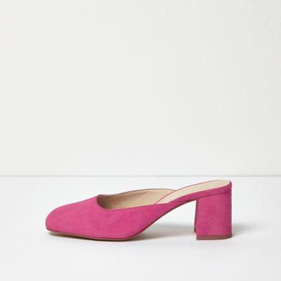 River Island Womens Suede Round Toe Mules