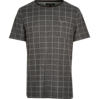 River Island Mens Check T-shirt