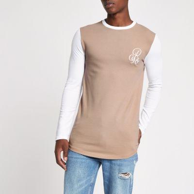 River Island Mens Muscle Fit Raglan Sleeve Top