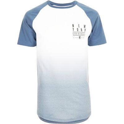 River Island Mens Faded Print Raglan T-shirt