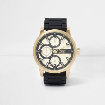 River Island Mens Chain Link Gold Tone Case Watch