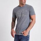 River Island Mens Jack And Jones Marl 'premium Blue' T-shirt