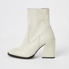 River Island Womens Leather Curved Heel Sock Boots