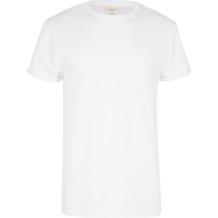 River Island Menswhite Pocket Front T-shirt