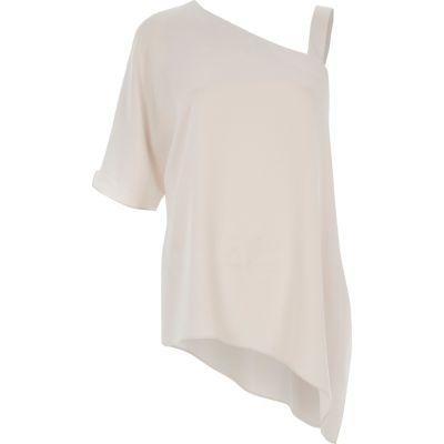 River Island Womens One Shoulder Asymmetric T-shirt