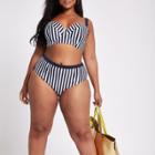 River Island Womens Plus Stripe Bikini Bottoms