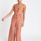 River Island Womens Tie Waist Wide Leg Jumpsuit