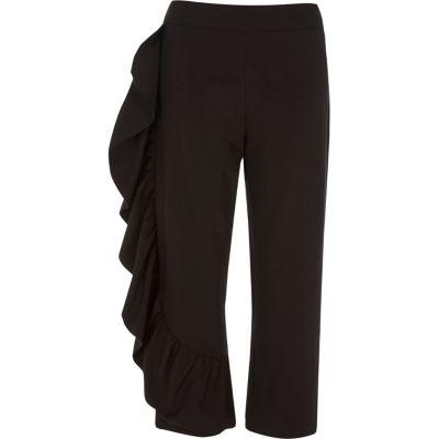 River Island Womens Frill Cropped Trousers