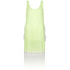 River Island Womens Neon Burnout Fringe Trim Tank Dress