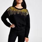 River Island Womens Embellished Neck Sweatshirt