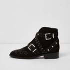River Island Womens Studded Buckle Side Ankle Boots