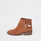 River Island Womens Suede Double Buckle Ankle Boot