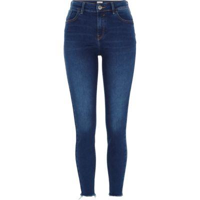 River Island Womens Amelie Rip Hem Super Skinny Jeans
