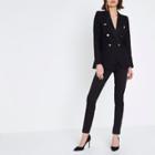 River Island Womens Satin Trim Double Breasted Blazer