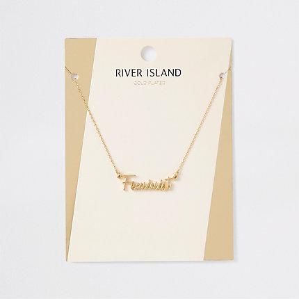 River Island Womens Gold Plated 'feminist' Necklace