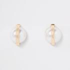 River Island Womens Gold Color Pearl Capped Stud Earrings