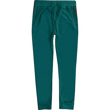 River Island Mens Green Slim Fit Tape Side Joggers