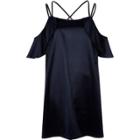 River Island Womens Satin Frill Cold Shoulder Dress