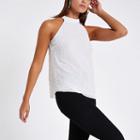 River Island Womens White Pearl Embellished Halter Neck Top