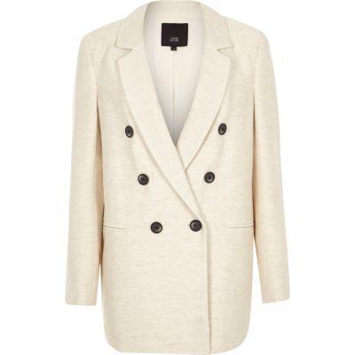 River Island Womens Natural Double Breasted Blazer