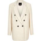 River Island Womens Natural Double Breasted Blazer
