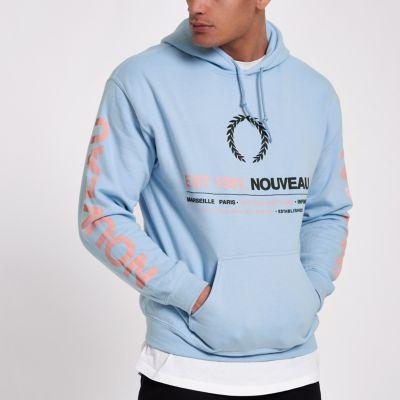 River Island Mens 'nouveau' Crest Print Hoodie