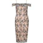 River Island Womens Floral Embroidered Bardot Bodycon Dress