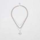 River Island Womens Silver Pendant And Curb Chain Necklace