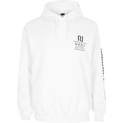 River Island Mens White Ditch The Label Charity Print Hoodie