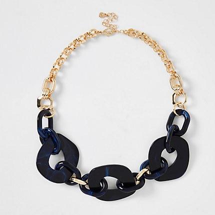 River Island Womens Resin Interlink Necklace