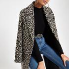 River Island Womens Leopard Print Jacquard Jacket