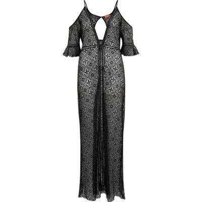 River Island Womens Lace Cold Shoulder Maxi Caftan