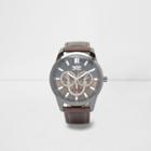River Island Mens Split Dial Round Face Watch