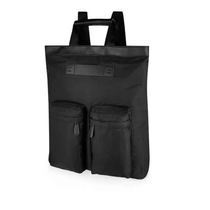 River Island Mensblack Minimal Nylon Backpack