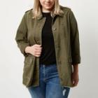 River Island Womens Plus Distressed Stud Army Jacket