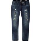 River Island Mensdark Wash Ripped Only & Sons Regular Jeans