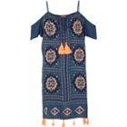 River Island Womens Embroidered Tassel Trim Beach Dress