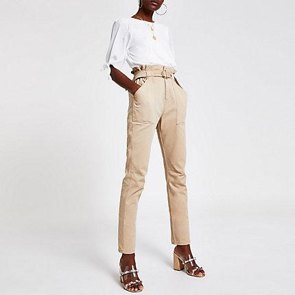 River Island Womens White Tie Sleeve Top