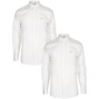 River Island Mens White Long Sleeve Oxford Shirt 2 Pack