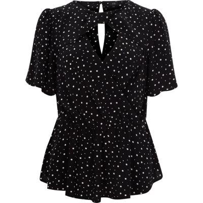 River Island Womens Polka Dot Twist Front Top