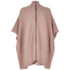 River Island Womens Blush Ribbed Zip Poncho