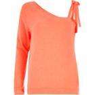 River Island Womens One Shoulder Long Sleeve Top