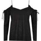 River Island Womens Long Sleeve Tie Shoulder Top