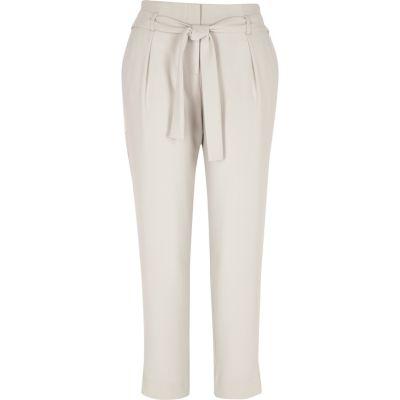 River Island Womens Rhinestone Trim Tapered Pants