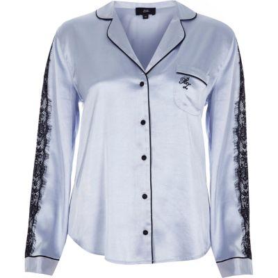 River Island Womens Satin Pajama Shirt